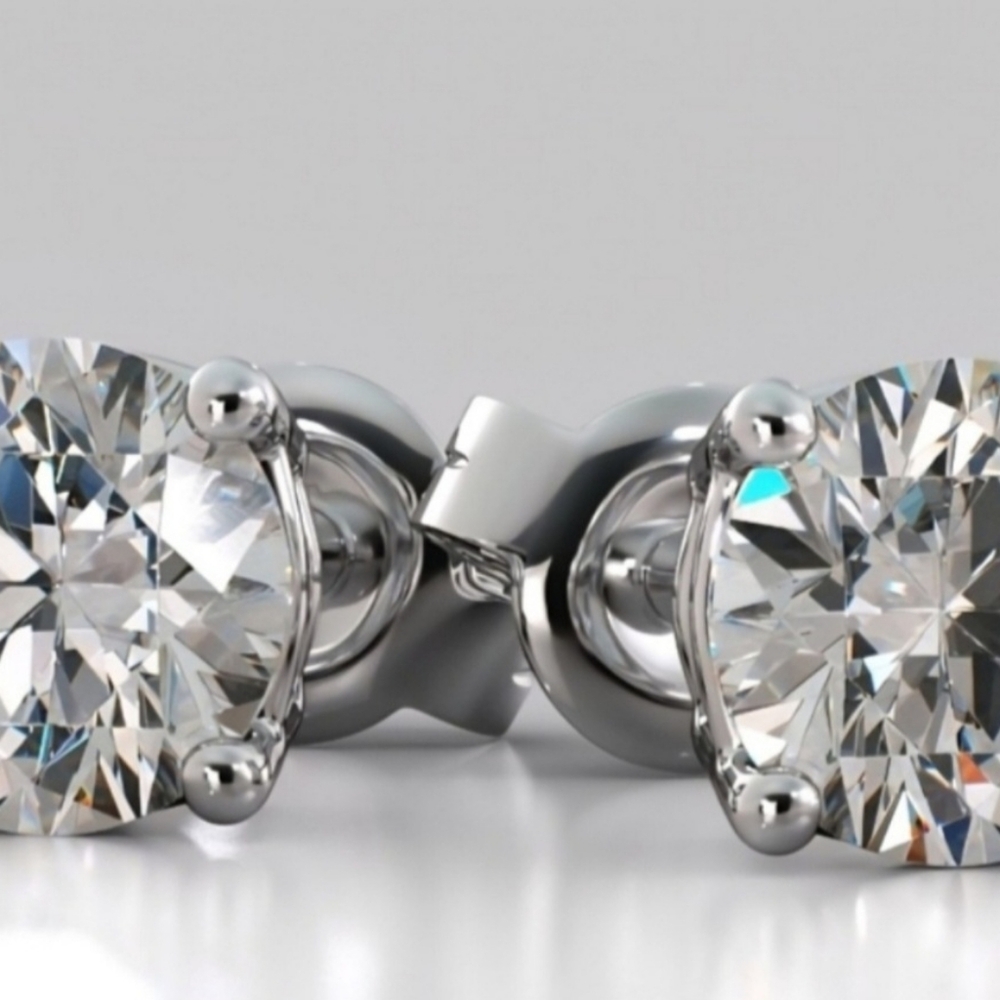 Elegant 6ct Certified Moissanite Silver Stud Earrings - Picture 5 of 8